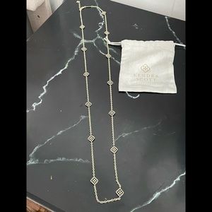 Kendra Scott logo long necklace in yellow gold - excellent condition!